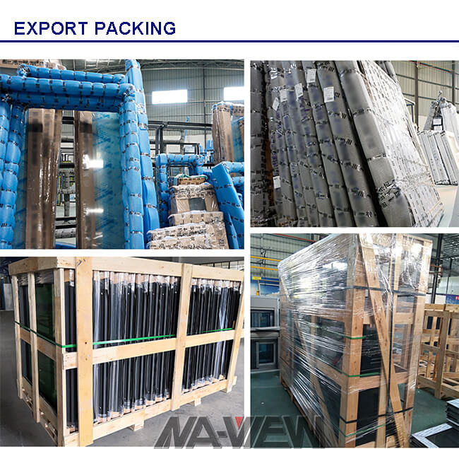 Guangdong NAVIEW Wykonane na zamówienie aluminiowe podwójne przeszklone przemysłowe przesuwne okna Profesjonalny producent 3