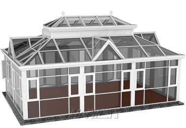 All Seasons Modern Sunroom Extension Enclosure Construction Skośny dach