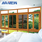 Guangdong NAVIEW Struktura drewna Rama aluminiowa Poziome szklane okno przesuwne dostawca