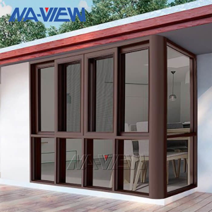 Guangdong NAVIEW Najlepsze ceny Aluminiowe okna podłogowe do sufitu Przesuwne poziome okno przesuwne drewniane dostawca